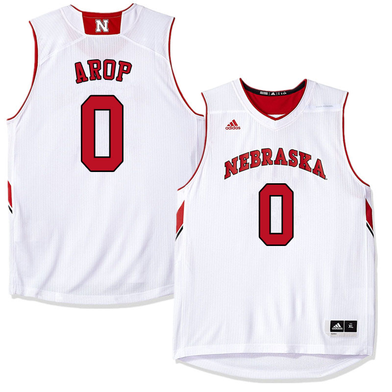 Men #0 Akol Arop Nebraska Cornhuskers College Basketball Jerseys Sale-White - Click Image to Close